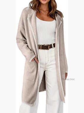 Long Cardigan Sweater with Pockets, Knit Coatigan for Fall Winter Outwear